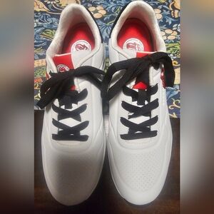 NEW!! Skechers Uno X The Rolling Stones Womens White Black Red Sneakers  9.5 US
